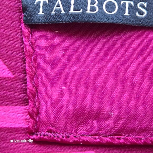 NWT Talbots Silk Houndstooth Pink Purple Square Scarf - Picture 5 of 5